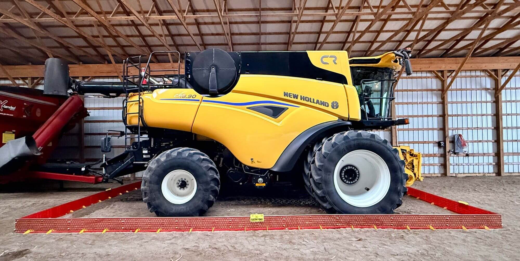 Rodent Shield protecting a New Holland Combine